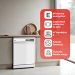 Lavavajillas libre instalación 60 cm - NILSON NJ13600E, 6 programas, 59,8 cm, Blanco - Imagen 4