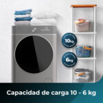 Lavadora secadora doble - CECOTEC Bolero Wash&Dry 10680 Inverter Steel, 10 kg + 6 kg, Multicolor - Imagen 2