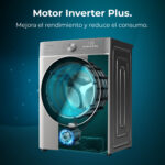 Lavadora secadora doble - CECOTEC Bolero Wash&Dry 10680 Inverter Steel, 10 kg + 6 kg, Multicolor - Imagen 3