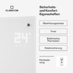 Calefactor convector - KLARSTEIN Bornholm Curved, 2000 W, Blanco - Imagen 6