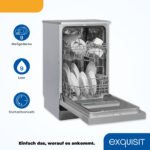 Lavavajillas libre instalación 45 cm - EXQUISIT 813343301, 9 servicios, 6 programas, 448 mm, Transparent - Imagen 3