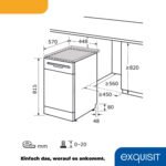 Lavavajillas libre instalación 45 cm - EXQUISIT 813343301, 9 servicios, 6 programas, 448 mm, Transparent - Imagen 5