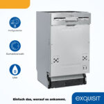 Lavavajillas integrable 45 cm - EXQUISIT 816203300, 9 servicios, 6 programas, 448 mm, Inox - Imagen 3