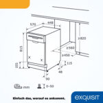 Lavavajillas integrable 45 cm - EXQUISIT 816203300, 9 servicios, 6 programas, 448 mm, Inox - Imagen 5