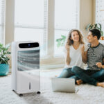 Aire acondicionado portátil - HOMCOM Humidificador, Enfriador, con Ruedas, 12L, Control Remoto, 3 Modos, 3 Velocidades, Temporizador 12h, 3 velocidades, 25,00 m², Blanco - Imagen 2