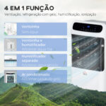 Aire acondicionado portátil - HOMCOM Humidificador, Enfriador, con Ruedas, 12L, Control Remoto, 3 Modos, 3 Velocidades, Temporizador 12h, 3 velocidades, 25,00 m², Blanco - Imagen 6