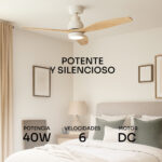 Ventilador de Techo - MELLERWARE Brizy! Bright, 45 W, 6 velocidades, Madera Clara - Imagen 2