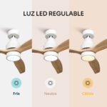 Ventilador de Techo - MELLERWARE Brizy! Bright, 45 W, 6 velocidades, Madera Clara - Imagen 3