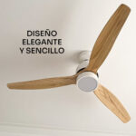Ventilador de Techo - MELLERWARE Brizy! Bright, 45 W, 6 velocidades, Madera Clara - Imagen 4