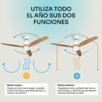 Ventilador de Techo - MELLERWARE Brizy! Bright, 45 W, 6 velocidades, Madera Clara - Imagen 8