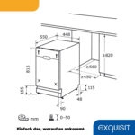 Lavavajillas integrable 45 cm - EXQUISIT EGSP2109-E-030E, 9 servicios, 6 programas, 448 mm, entrega gratuita a domicilio - Imagen 5