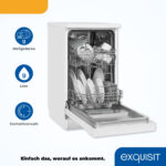 Lavavajillas libre instalación 45 cm - EXQUISIT GSP9109 Blanco, 9 servicios, 6 programas, 448 mm, Blanco, 45 cm, programa 30 min, Entrega en Domicilio - Imagen 3