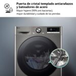 Lavadora carga frontal - LG F4WR7009AGS, Serie 700, 9 kg, 1400 rpm, 14 Programas, AI Direct Drive™, TurboWash™360˚, Inox - Imagen 8