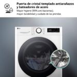 Lavadora carga frontal - LG F4WR6010A0W, Serie 600, 10 kg, 1400 rpm, 12 programas, AI Direct Drive™, TurboWash™360˚, Blanco - Imagen 8