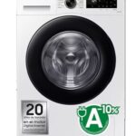 Lavadora carga frontal - Samsung WW90CGC04DAEEC, 9 kg, 1400 rpm, EcoBubble™, Función WiFi con SmartThings, Blanco