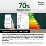 Lavadora carga frontal - Samsung WW90CGC04DAEEC, 9 kg, 1400 rpm, EcoBubble™, Función WiFi con SmartThings, Blanco - Imagen 5