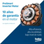Lavadora carga frontal - Beko Energy Spin VBM3WFT310413WA, 10 kg, 1400 rpm, 15 Programas, Motor ProSmart Inverter, Blanco - Imagen 3