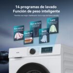 Lavadora de carga frontal - VOK EVW-6BAWL2410, 6 kg, 1000 rpm, 14 programas, Blanco - Imagen 3