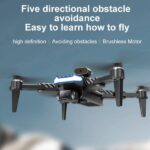 Drone - BYTELIKE Drone Big Brushless RC Avión inteligente para evitar obstáculos Quadcopter plegable, 20 min, gris - Imagen 2