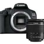 Kit cámara réflex - Canon EOS 2000D, 24.1 MP CMOS APS-C, Vídeo Full HD, Negro + Objetivo Canon EF-S 18-55 mm f/3.5-5.6 DC III