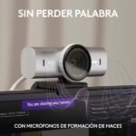 Webcam - Logitech MX Brio, Ultra HD 4K, Corrección de iluminación automática, Autoencuadre, Micrófonos/reducción de ruido, Tapa de privacidad, Gris - Imagen 4