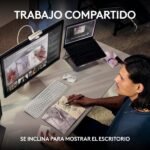 Webcam - Logitech MX Brio, Ultra HD 4K, Corrección de iluminación automática, Autoencuadre, Micrófonos/reducción de ruido, Tapa de privacidad, Gris - Imagen 7