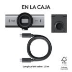 Webcam - Logitech MX Brio, Ultra HD 4K, Corrección de iluminación automática, Autoencuadre, Micrófonos/reducción de ruido, Tapa de privacidad, Negro - Imagen 11
