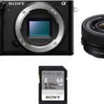 Cámara EVIL - Sony Kit Alpha 6100 (ILCE6100L) + Objetivo SELP16502 + Tarjeta SD 64GB, 24.2MP, Wi-Fi