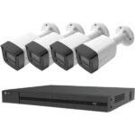 Cámara de vigilancia IP - Ezviz X5K+H3K, 4K, Función de visión nocturna, IP67, Defensa activa con sirena y luz estroboscópica, Blanco/Negro