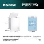 Congelador horizontal - Hisense FT125D4AWE, 95 l, 85.4 cm, Cesta interior, Blanco - Imagen 3