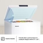 Congelador horizontal - Hisense FT125D4AWE, 95 l, 85.4 cm, Cesta interior, Blanco - Imagen 9