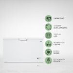 Congelador horizontal - SVAN SCH4001EDC, 371 l, 85 cm, Blanco - Imagen 6