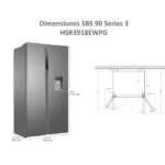 Frigorífico americano - Haier SBS 90 Series 3 HSR3918EWPG, No Frost, 177 cm, 521 l, Motor Inverter, Dispensador de agua, Inox - Imagen 4