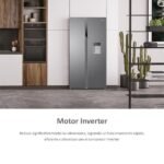 Frigorífico americano - Haier SBS 90 Series 3 HSR3918EWPG, No Frost, 177 cm, 521 l, Motor Inverter, Dispensador de agua, Inox - Imagen 8