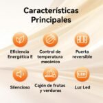 Frigorífico combi - VOK EVR-244DEI, Puertas Reversibles, Capacidad 244 l, Altura 180 cm, Inox - Imagen 8