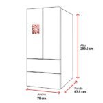 Frigorífico americano - Haier FD 70 Series 7 HFW7720EWMP, No Frost, 200.6 cm, 477 l, Daylight LED, Wi-Fi, Inox - Imagen 2