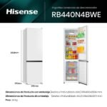 Frigorífico combi - Hisense RB440N4BWE, No Frost, 200.4 cm, 336 l, Multi-air flow, Control táctil, Blanco - Imagen 3