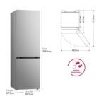 Frigorífico combi - LG GBV3100CPY, No Frost, 186 cm, 344 L, DoorCooling+™, FRESHBalancer™, Inox antihuellas - Imagen 3