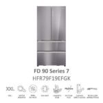 Frigorífico americano - Haier FD 90 Series 7 HFR79F19EFGK, No Frost lateral, 190 cm, 703 l, Motor Inverter, Antibacterias Pro, Cristal Zafiro - Imagen 5