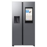 Frigorífico americano - Samsung Family Hub Bespoke AI RS90F66BETEF, Twin Cooling, 178.4 cm, 614 l, Dispensador agua y hielo, Balda botellero, Inox