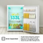 Nevera pequeña - Hisense RL170D4BWE, 133 L, 84.5 cm, Cíclico, Puerta reversible, 40 dB, Blanco - Imagen 4