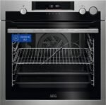 Horno a vapor - AEG BSE572360M, Multifunción, Pirolítico, 72 l, Sonda térmica, 60 cm, Inox