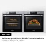 Horno de vapor - Samsung NV7B5750TDK/U1, Multifunción, Pirolítico, Air Fry, 76l, 59.5 cm, Dual Cook Flex, WiFi, Negro - Imagen 4