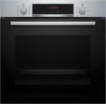 Horno - Bosch HBA574ES3, Multifunción, Pirolítico, 71 l, 59.4 cm, HotAir 3D, Asistente de limpieza con agua, Inox
