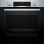 Horno - Bosch HBA574ES3, Multifunción, Pirolítico, 71 l, 59.4 cm, HotAir 3D, Asistente de limpieza con agua, Inox