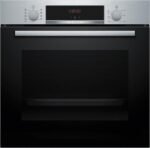 Horno - Bosch HBA514ES3, Serie 4, Multifunción, Limpieza por agua, 71 l, HotAir 3D, Mandos ocultables, 60 cm, inox
