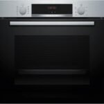 Horno - Bosch HBA514ES3, Serie 4, Multifunción, Limpieza por agua, 71 l, HotAir 3D, Mandos ocultables, 60 cm, inox