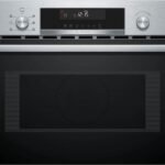Horno compacto con microondas - Bosch CMA585GS1, Multifunción, Limpieza por agua, 44 l, Mandos ocultables, calentamiento 3D Profesional, 60 cm, Inox