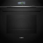 Horno a vapor - Siemens HS736G3B1, Multifunción, Limpieza Hidrolítica, 71 l, Cocción 100 % vapor Plus, App Home Connect, 60 cm, Negro