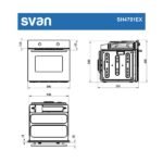 Horno convencional - SVAN SH4701EX, Libre instalación, 75 l, 59,5 cm, Inox - Imagen 7